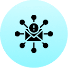 Email alert icon with connected nodes.